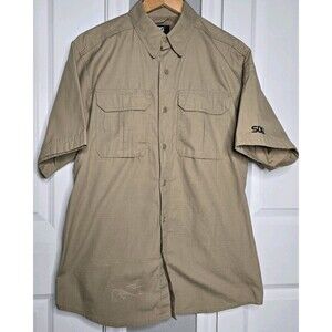 SOG Tactical Shirt Men M Short Sleeve Button Down Ripstop Workwear Flap Pocket